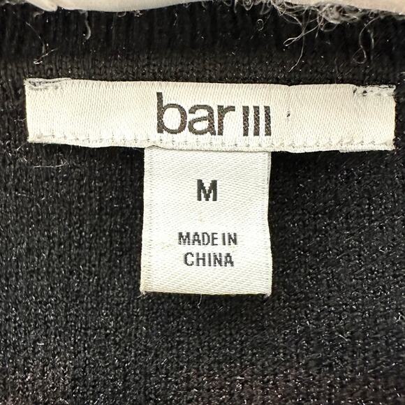 BAR III | Black Red Buffalo Plaid Fringe Sweater | Size Medium - Picture 5 of 7